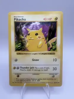 ⚡ Pokemon TCG Pikachu Shadowless Red Cheeks 58/102 Base Set 1999 ⚡ - Image 1