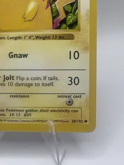 ⚡ Pokemon TCG Pikachu Shadowless Red Cheeks 58/102 Base Set 1999 ⚡ - Image 5