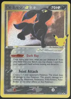Pokemon TCG Umbreon Gold Star Celebrations 17/17 NM - Image 1
