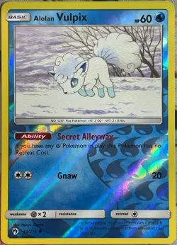 Alolan Vulpix Reverse Holo - 53/214 - Lost Thunder Pokemon 2018 - Image 1