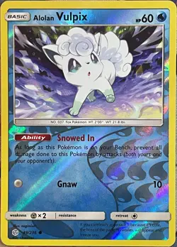 Alolan Vulpix Reverse Holo - 39/236 - Cosmic Eclipse Pokemon 2019 - Image 1