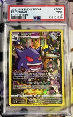 2022 Pokemon SWSH Gengar TG06 Full Art Trainer Gallery Lost Origin PSA 9 - Image 1