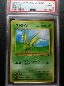 Pokemon PSA 10 Japanese Vending Series Scyther Uncommon No. 123 GEM MINT - Image 1