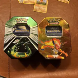 2009 Infernape And Serperior Ex Opened Tins With Pokemon Binders (vintage Cards) - Image 1