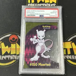 Mewtwo Pokemon 2000 Topps TV Animation Clear Cards English #PC5 PSA 10 - Image 1