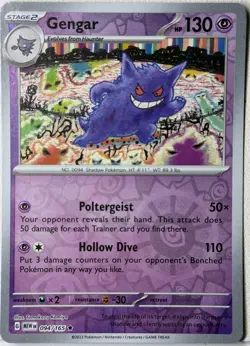 Pokemon TCG Gengar Reverse Holo SV Scarlet & Violet 151 Card 094/165 NM - Image 1