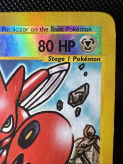 Scizor 032/147 Aquapolis Reverse Holo 2002 Pokemon Card Micro Crease - Image 3