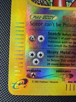 Scizor 032/147 Aquapolis Reverse Holo 2002 Pokemon Card Micro Crease - Image 5