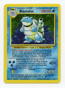 Pokemon TCG Blastoise Base Set Holo Unlimited Rare Card 2/102 NM - Image 1