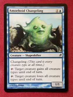 Magic The Gathering LORWYN AMOEBOID CHANGELING blue card MTG - Image 1