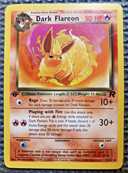 2000 Pokemon Team Rocket 1st Edition #35 Dark Flareon LP - Image 1