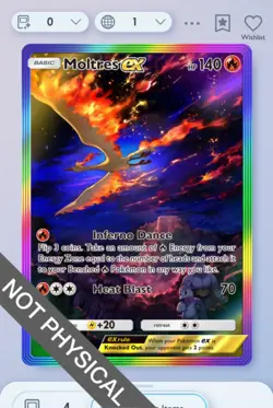 Pokemon TCG POCKET - Moltres Rainbow Rare 2⭐, Genetic Apex, English - Image 1