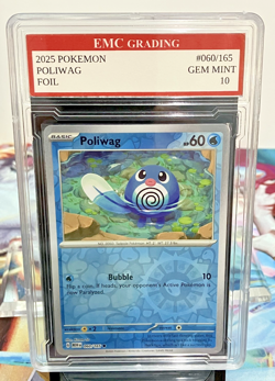 POLIWAG #060/165 FOIL Pokemon 2025 Card GRADED 10 MINT TCG CCG - Image 1