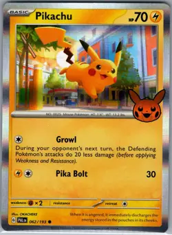 Pikachu 062/193 Holo Trick or Trade BOOster Bundle 2023 - Pokemon Card - NM - Image 1