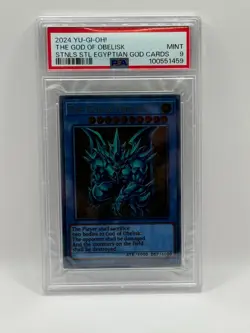 2024 YU-GI-OH! STAINLESS STEEL EGYPTIAN GOD CARDS THE GOD OF OBELISK PSA 9 - Image 1