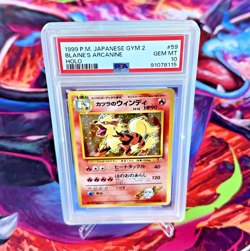 1999 Pokemon Japanese Gym 2 Challenge #059 Blaine's Arcanine Holo PSA 10 - TAG - Image 1