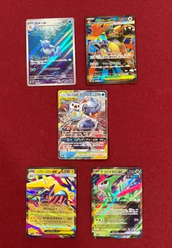 5 Pokemon Japanese Card Lot - Blastoise & Piplup, Wartotle, Megakangaskhan - Image 1