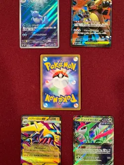 5 Pokemon Japanese Card Lot - Blastoise & Piplup, Wartotle, Megakangaskhan - Image 4