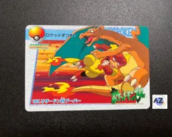 charizard VS Magmar Carddass Anime Card No.107 PokemonJ apanese BANDAI 1998 1282 - Image 1