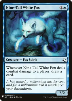 Nine-Tail White Fox Light Play, English Magic the Gathering MTG Mystery Booster - Image 1