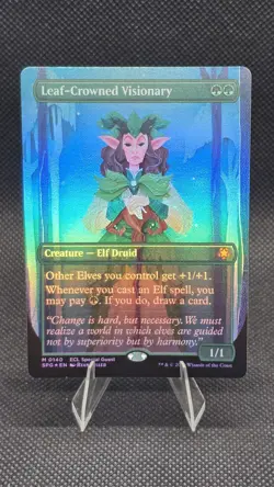 Leaf-Crowned Visionary •Borderless Foil• Special Guest, Lorwyn Eclipsed MTG ECL - Image 1