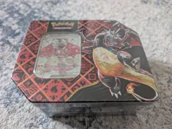 Pokemon Paldean Fates Tin [Charizard ex] • New Sealed 5 Booster Packs - Image 1