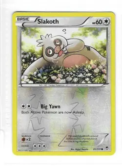 Pokemon --- SLAKOTH --- XY Furious Fists! REVERSE HOLO! NM/Mint! 81/111 - Image 3