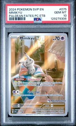Mimikyu Paldean Fates Pokemon Center Stamp Promo 075 - SVP EN - PSA 10 - Image 1