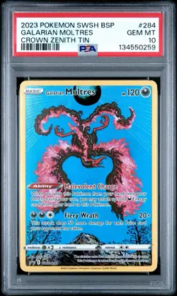 Pokemon - Galarian Moltres SWSH284 | PSA 10 | Black Star Promo | Crown Zenith - Image 1