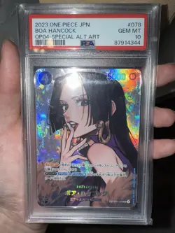 Boa Hancock One Piece 2023 Holo OP04 SR Special Alt Art Japanese OP01-078 PSA 10 - Image 2