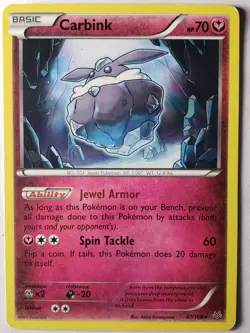 Carbink 47/108 LP RARE Non Holo XY Roaring Skies Pokemon Card Akira Komayama Art - Image 1