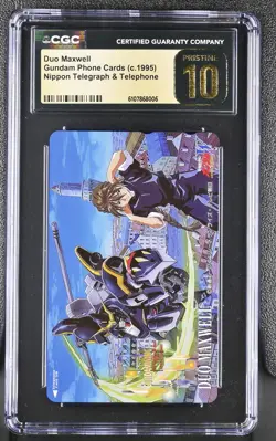 CGC PRISTINE 10 Gundam Wing Duo Maxwell # 1995 NTT Phone Card Anime C06 - Image 3
