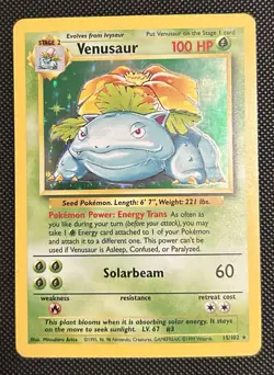 Pokemon TCG Venusaur Base Set Holo Unlimited Rare Card 15/102 - Image 1