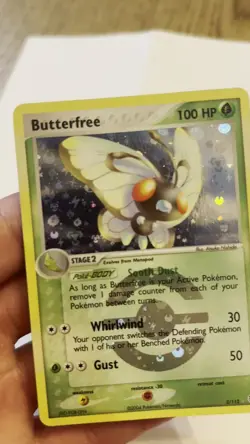 Pokemon Butterfree 100HP Holo FireRed & LeafGreen 2/112 TCG Card 2004 (LP) - Image 2