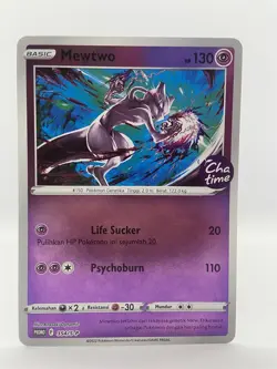 Lot 2x of Pokemon TCG Indonesia Stamp Chatime Mewtwo 345/S-P & Mewtwo Taro Promo - Image 2