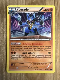 Lucario - 64/99 - Cosmos Holo Rare BW Next Destiny Pokemon NM 2012 - Image 1