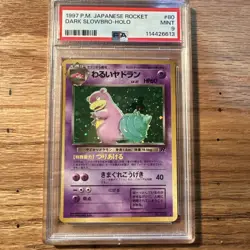 PSA 9 MINT 1997 JAPANESE POKEMON TEAM ROCKET DARK SLOWBRO HOLO #80 - Image 1