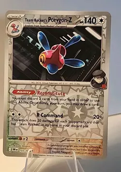 Team Rocket's Porygon Z 155/182 Sv10: Destined Rivals Reverse Holo Pokemon TCG - Image 1