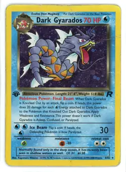 Dark Gyarados Holo 8/82 1st Edition Team Rocket Pokemon Card Damaged - Image 1