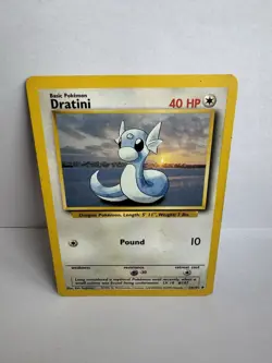 Dratini 26/102 Non Holo Rare Pokemon Card Base Set WOTC 1999 TCG Vintage Collect - Image 1