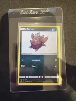 Pokemon TCG Zorua SV25/SV94 Hidden Fates Baby Shiny Sun & Moon Holo Full Art NM - Image 1
