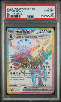 2024 POKEMON SSP EN-SURGING SPARKS ULTRA RARE #223 HYDREIGON EX PSA 10 - Image 1