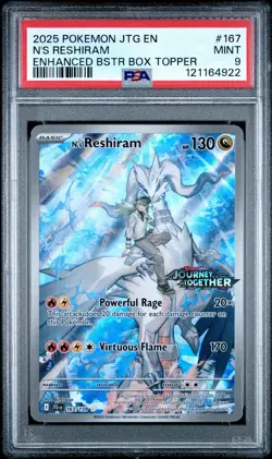 2025 Pokemon Jtg En-Journey Together 167 N's Reshiram Enhanced Bstr Box Topper - - Image 1