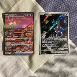 Pokemon TCG Mewtwo 052 and Mew Ex 053 Scarlet & Violet Promo Holo CENTERED - Image 1