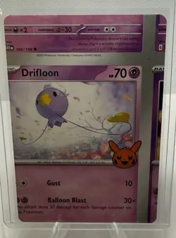 Pokemon Card - Error Miscut NFC Drifloon Trick or Trade Holo Rare - Image 1