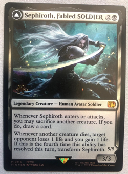 MTG Final Fantasy Prerelease Promo Foil Sephiroth Fabled Soldier (NM) - Image 1