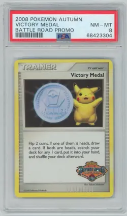 2008 Pokemon Victory Medal - Battle Road Promo Trainer - PSA 8 NM-MT - Image 1