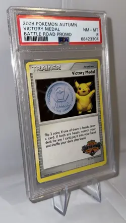 2008 Pokemon Victory Medal - Battle Road Promo Trainer - PSA 8 NM-MT - Image 4