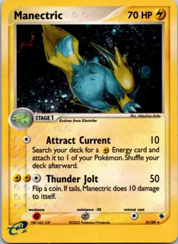 Manectric 9/109 Light Play EX Ruby & Sapphire Cosmos Holo Pokemon Vintage - Image 1