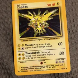 Pokemon TCG - Zapdos 16/102 - Base Set - LP/MP - Image 1